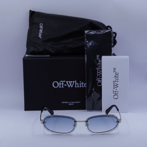 Off-White OERI13M MIAMI 7642 Oval Sunglasses – Gold/Blue main image 4